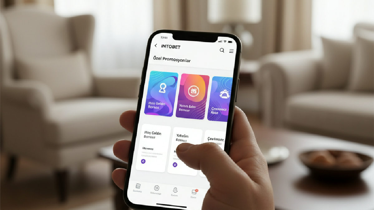 Intobet mobil uygulaması üzerinden özel tekliflere güvenle erişim.