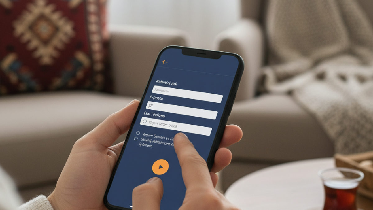 Intobet kayıt adımlarını takip eden bir kullanıcının mobil arayüz deneyimi.